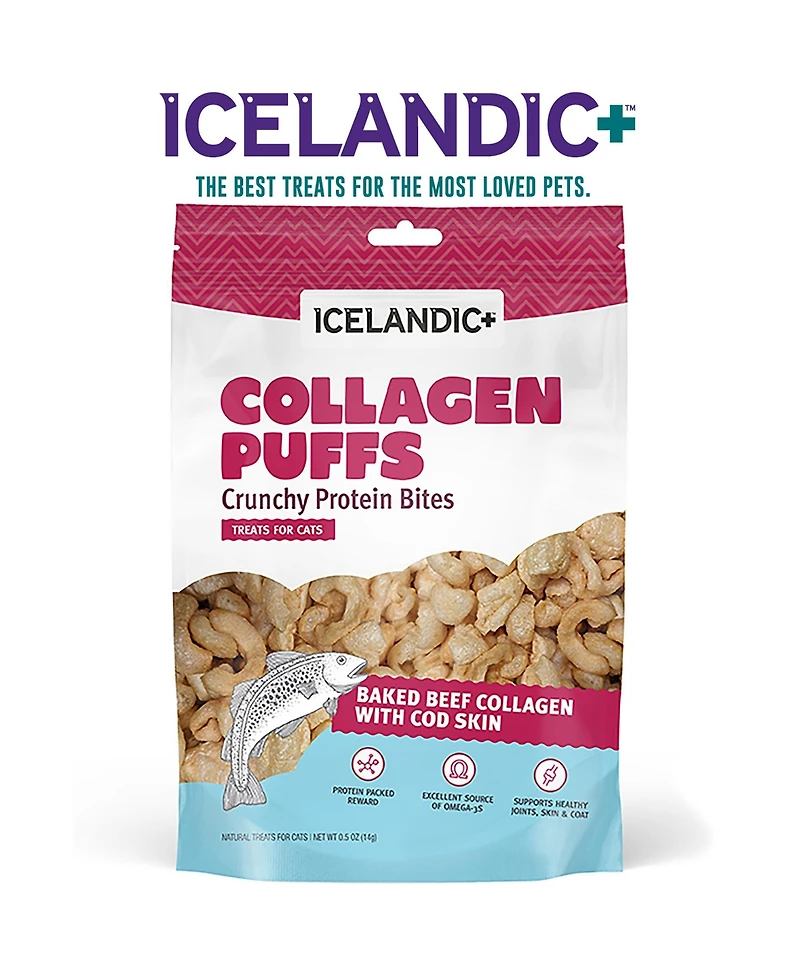 Icelandic+ Collagen Puffs: Beef With Cod - Cat Treat .5 oz