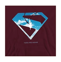 Superman Men's Cloud Shield Graphic Kangaroo-Pocket Pullover Hoodie