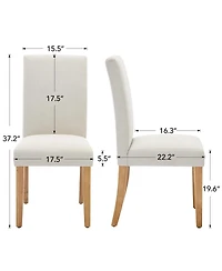 homfan Dining Chairs Set of 6, Upholstered Ergonomic Chairs with Curved Backrest, Heavy-Duty Wood Legs for Dining Room Kitchen Home