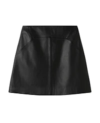 Whistles Women's High-Waisted A-Line Leather Mini Skirt