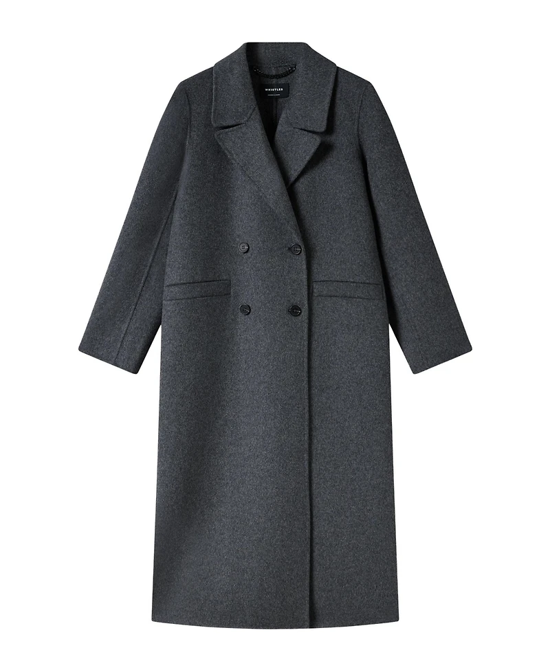 Whistles Women's Double-Breasted Relaxed Wool-Blend Coat