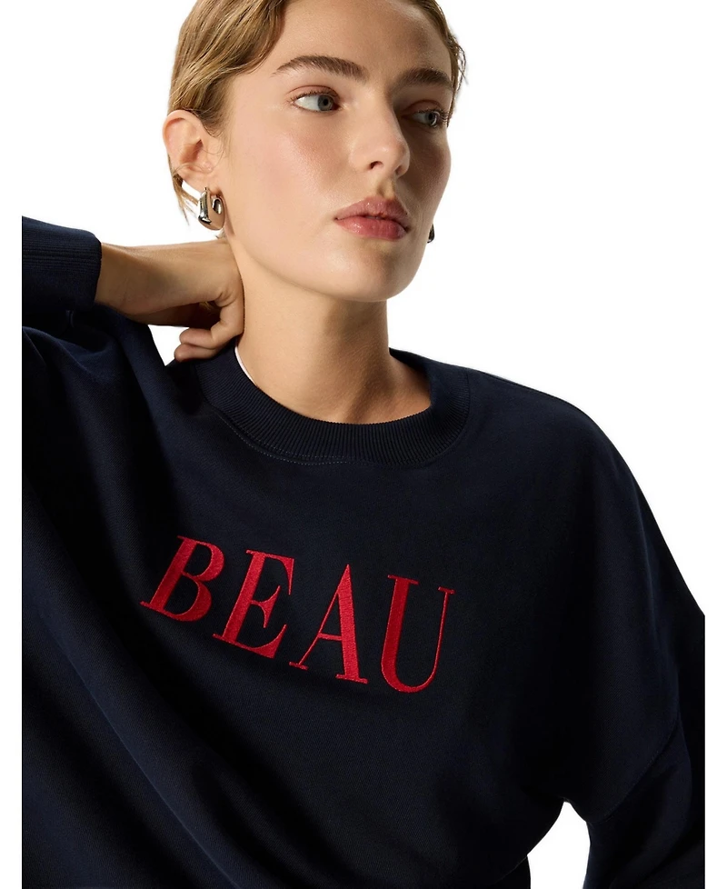 Whistles Women's Beau Cotton Oversized Crewneck Sweatshirt
