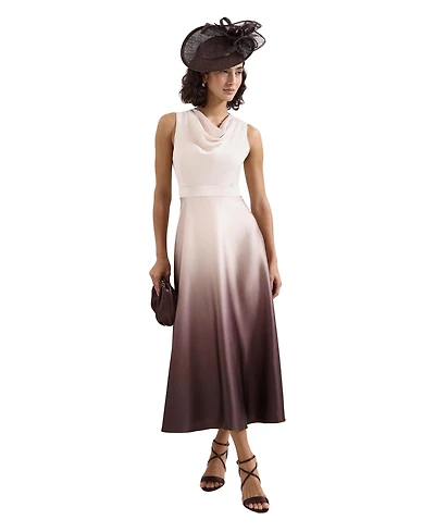 Phase Eight Women's Cheryl Ombre Cowl Neck Midi Dress