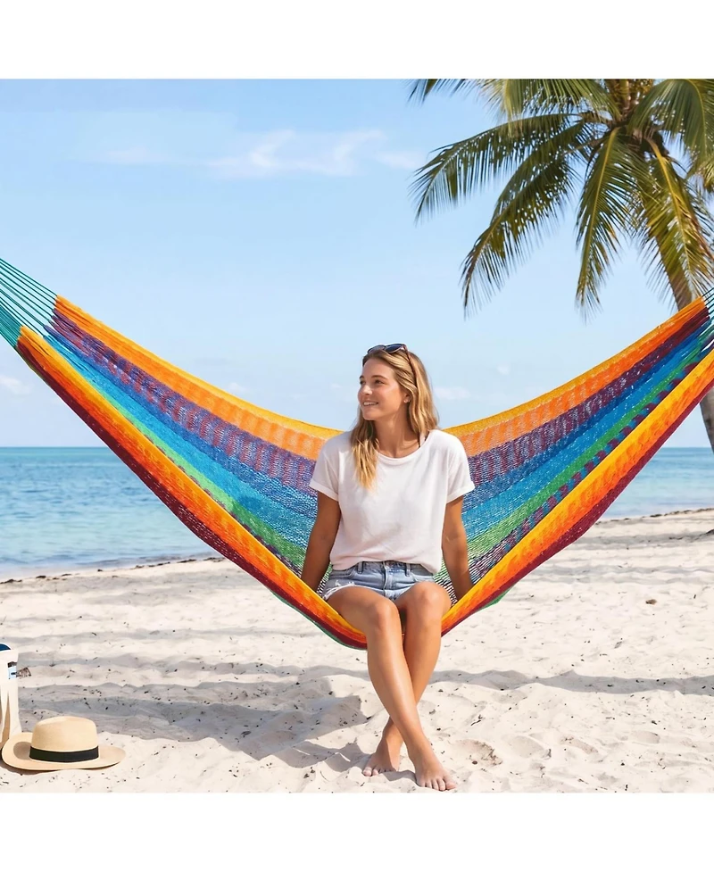 Piscifun Handwoven Mayan Hammock Heavy Duty 600 Lbs Capacity With Hanging Kit And Carry Bag For Indoor Outdoor