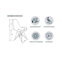 LeisureMod Cresco Molded Eiffel Side Chair with Gold Base