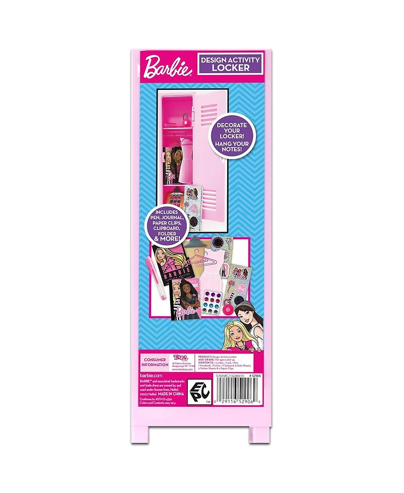 Barbie Design Activity Locker Working-Lock Playset, Ages 3+