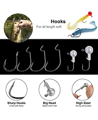 Piscifun Stainless Steel Fishing Tackle Box Organizer With Jig Heads Weights Swivels Hooks