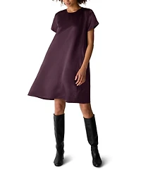 Eileen Fisher Women's Round Neck Short-Sleeve Knee-Length Dress