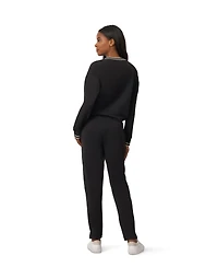 Cable & Gauge Women's Crewneck Long-Sleeve Pull-On Pullover and Pant Set