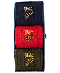 Polo Ralph Lauren Lambswool-Blend Ribbed Boot 3-Pair Socks Set