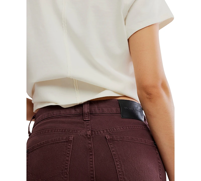 Free People Women's Double Knot High-Rise Straight-Leg Jeans