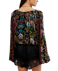 Free People Women's Juliette Floral-Print V-Neck Bell-Sleeve Blouse