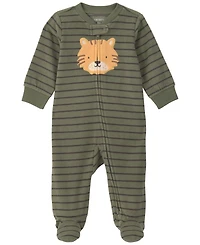 Carter's Baby Boys' Tiger-Striped 2-Way Zip Long-Sleeve Fleece Sleep & Play Pajamas
