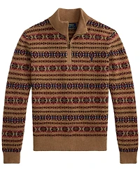 Polo Ralph Lauren Men's Fair Isle Quarter-Zip Regular-Fit Wool Sweater