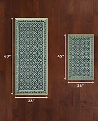 Laura Ashley Barrington Floral Slip Resistant 2-Piece Rug Set