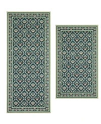 Laura Ashley Barrington Floral Slip Resistant 2-Piece Rug Set