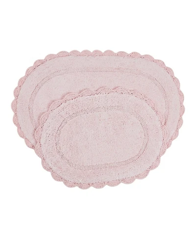 Laura Ashley Eloise Crochet Oval 2-Piece Bath Mat Set