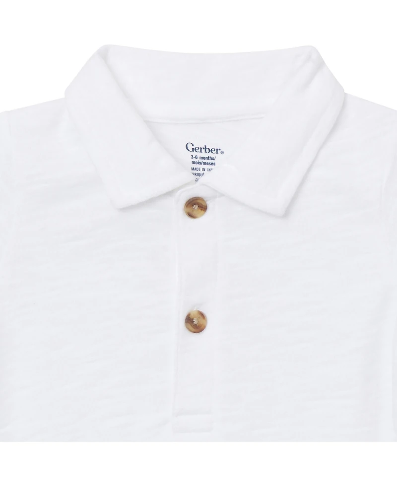 Gerber Baby Boys' Polo Bodysuit ( New Born to 18 M )