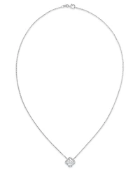 Macy's Lab-Grown Diamond Flower Shape Pendant Necklace (1-1/5 ct. t.w.) in 14k White Gold