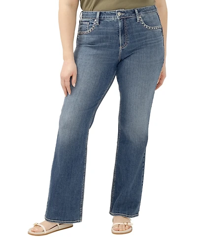 Silver Jeans Co. Plus Avery High-Waisted Studded Bootcut Denim
