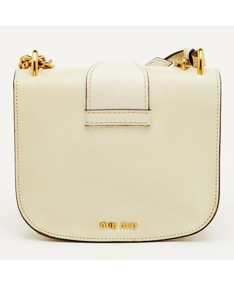 Pre-Owned Miu Miu Madras Leather Push-Lock Crossbody Bag