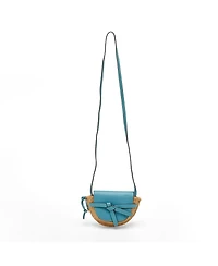 Pre-Owned Loewe Women's Gate Mini Raffia and Leather Shoulder Bag
