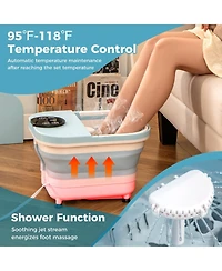 Ecooso Collapsible Foot Spa Massager Foot Bath Tub with Heat Shower and Timer