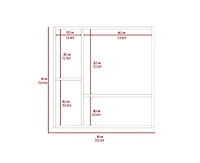 Fm Furniture Avery Wall-Mounted Bathroom Storage Cabinet with Two Doors and Open Side Shelves