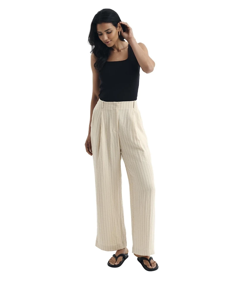 Finery London Women's Mara High-Waisted Wide-Leg Trousers