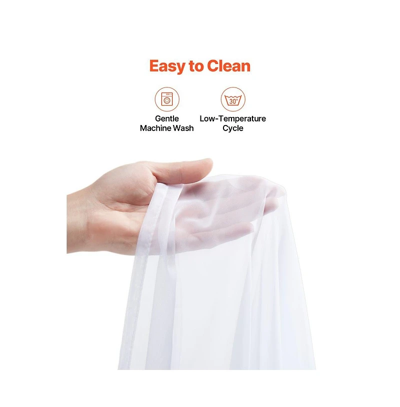 Slickblue Polyester Sheer Curtains 2 Panel Set, Window Drapes with Dual Rod Pocket for Home Decor