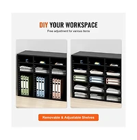 Slickblue Wood Mail Sorter 24 Compartments with Removable Shelves