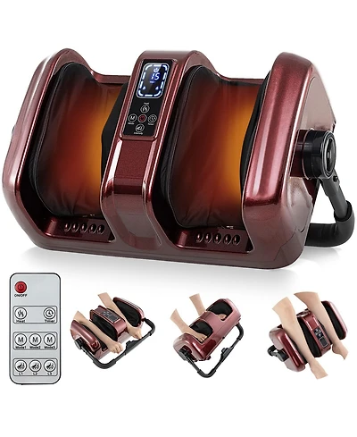 Ecooso Foot and Calf Massager with Heat Shiatsu Deep Kneading Rolling Smart Electric Leg Massager