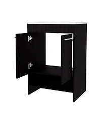 Fm Furniture Shell Bathroom Vanity with 2 Doors and Open Storage