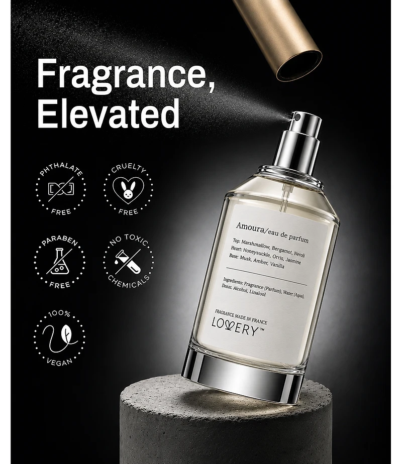 LoveryPlus Amoura Eau de Parfum 3pc Gift Set - 3.4fl oz Women Perfume Gift Set with 2 Mini Perfumes