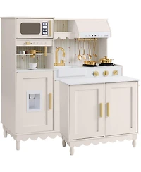 Best Choice Products Kids Play Kitchen Set with Espresso Machine, Ice Maker, Storage Island and Accessories