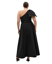 City Chic Plus Captivate One-Shoulder Fit & Flare Hi-Lo Dress