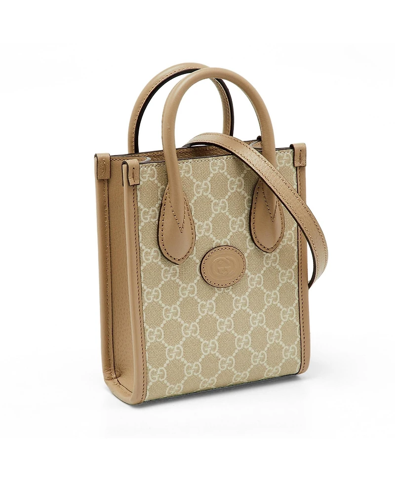 Pre-Owned Gucci Women's Gg Supreme Canvas Mini Tote Bag