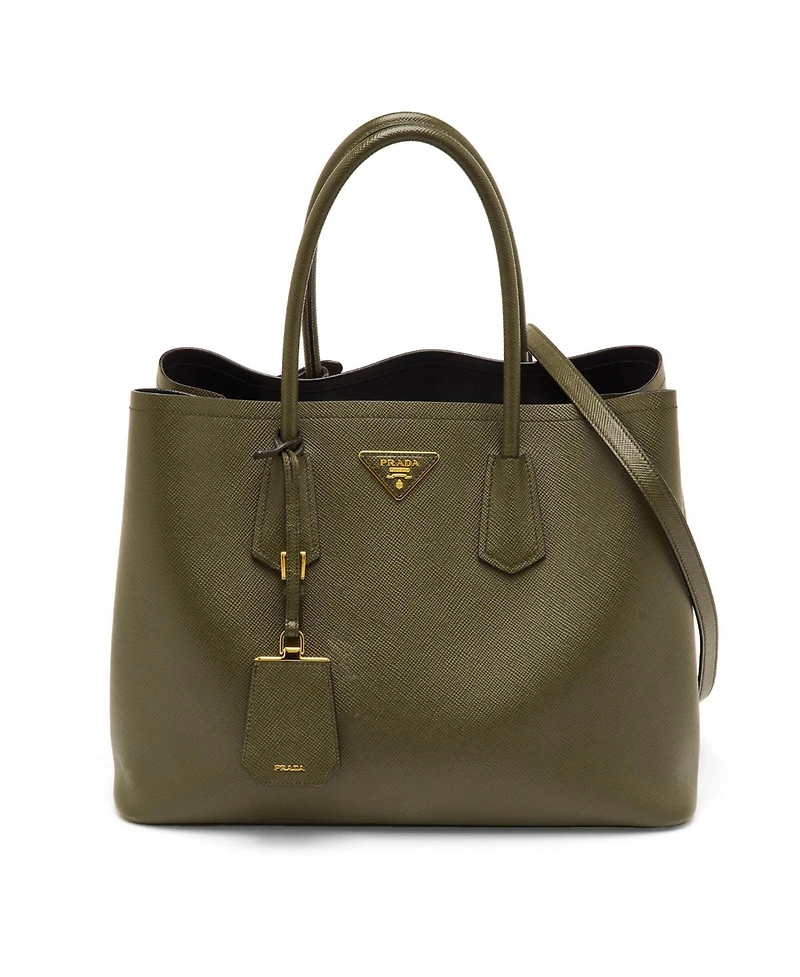 Pre-Owned Prada Women's Medium Saffiano Cuir Leather Double Tote