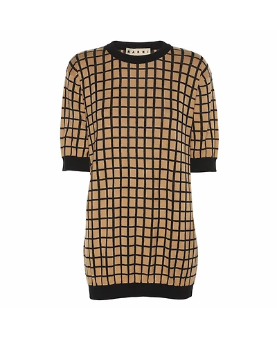 Pre-Owned Marni Marni Women's Plaid Short-Sleeve Crewneck T-Shirt