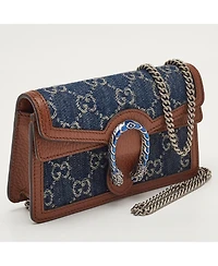 Pre-Owned Gucci Women's Dionysus Super Mini Gg Denim Shoulder Bag