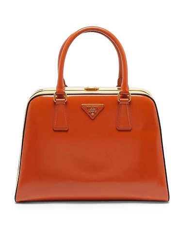 Pre-Owned Prada Women's Pyramid Frame Patent Leather Satchel
