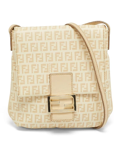 Pre-Owned Fendi Women's Zucchino Coated Canvas Messenger Bag
