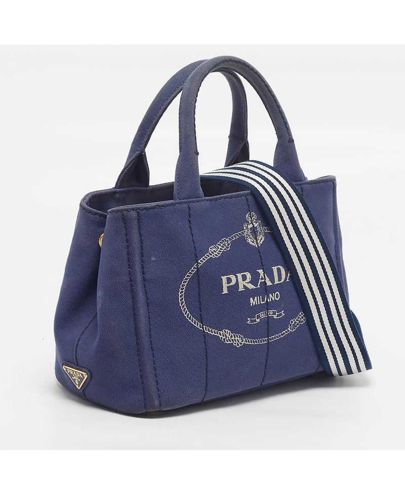 Pre-Owned Prada Women's Canapa Small Logo Denim Tote Bag
