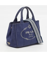 Pre-Owned Prada Women's Canapa Small Logo Denim Tote Bag