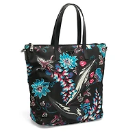 Pre-Owned Prada Women's Floral Print Nylon and Saffiano Leather Tote Bag