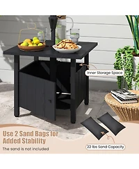 Mecale 22 in Umbrella Side Table with 1.89 in Pole Hole and Sandbags