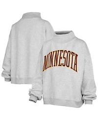 Pressbox Women's Nelson Minnesota Golden Gophers Oversized Mock-Neck Sweatshirt