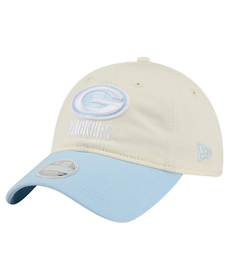 New Era Women's Cream/Coastal Blue Green Bay Packers 9TWENTY Adjustable Hat