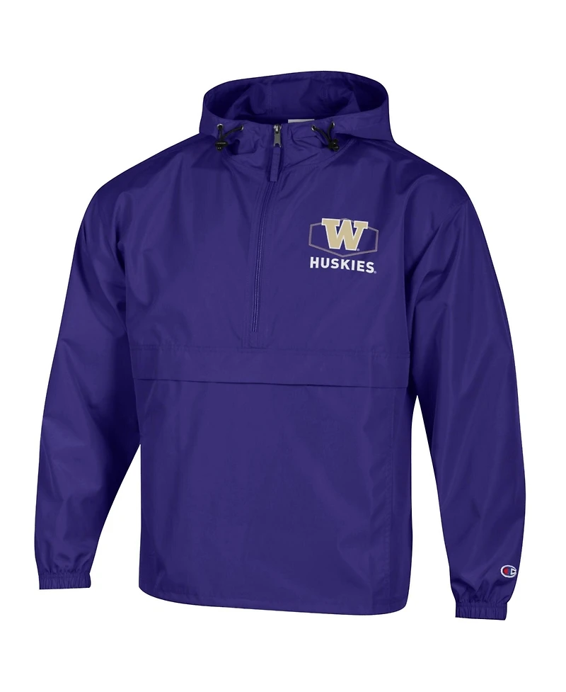 Champion Men's Purple Washington Huskies Delay Packable Half-Zip Jacket