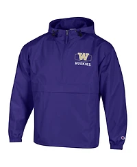Champion Men's Purple Washington Huskies Delay Packable Half-Zip Jacket